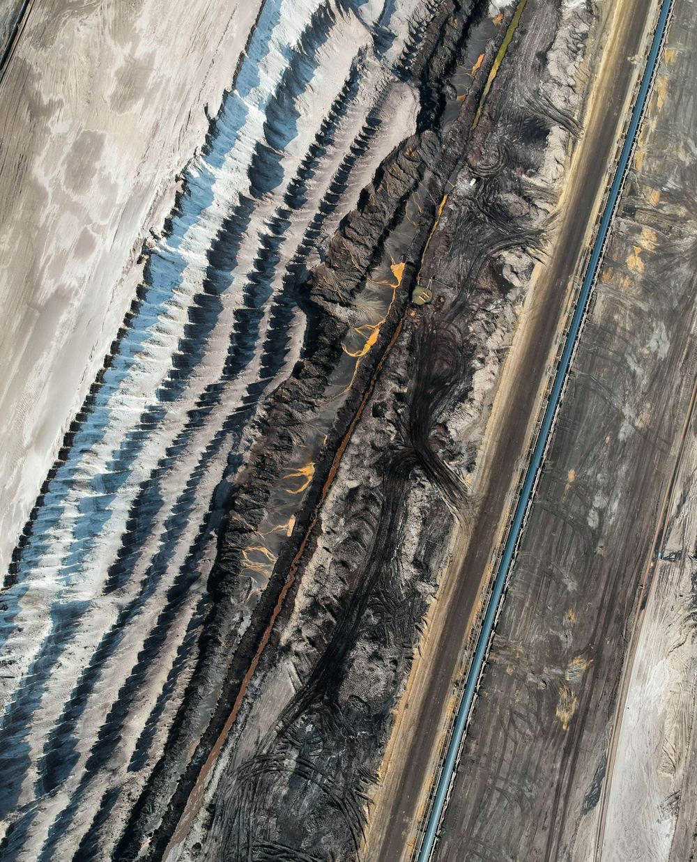 Aerial view of mineral wastepiles